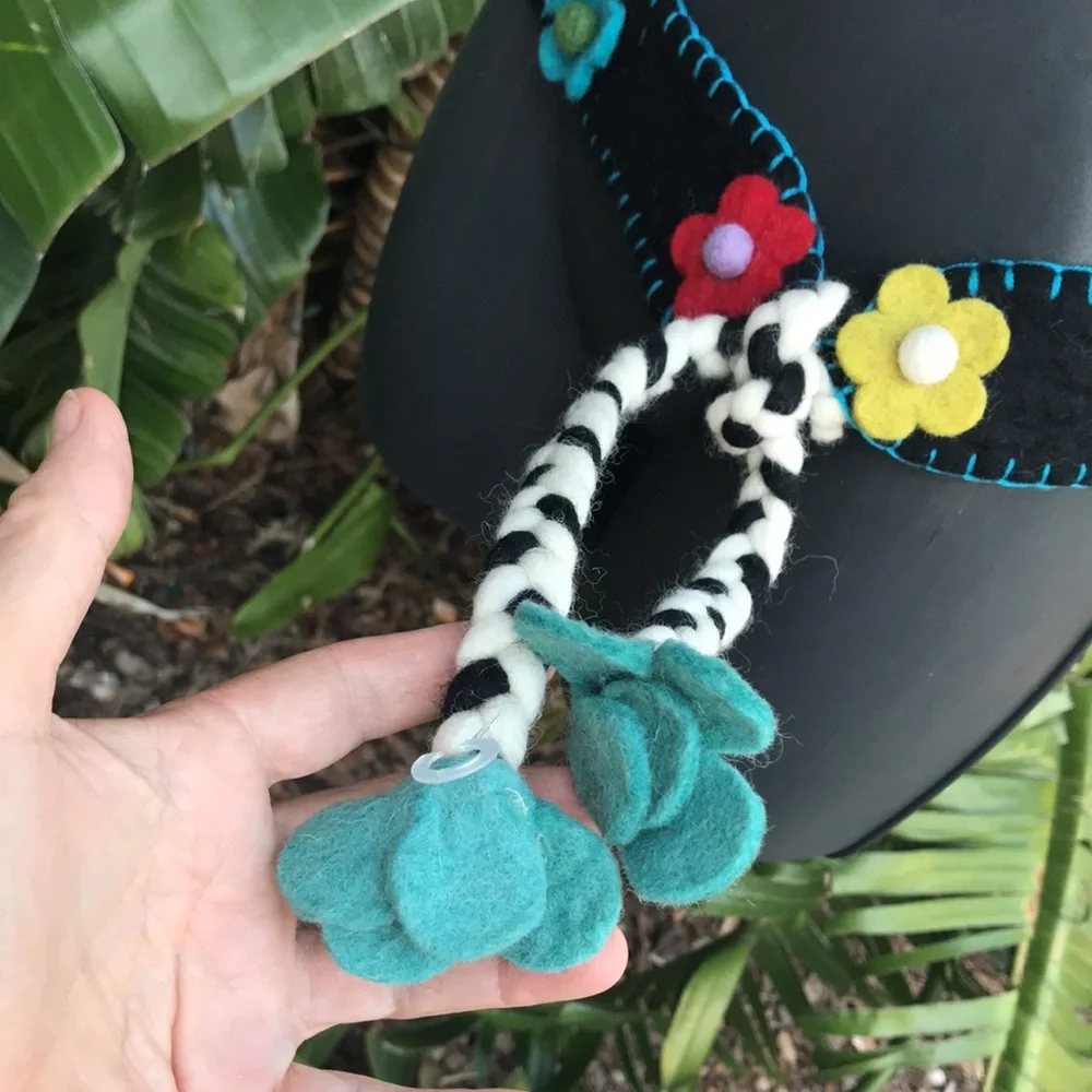 Bohemian 3D felt floral belt